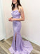 Elegant Purple Spaghetti Strap Mermaid Long Prom Dress, Evening Dress, PD38083