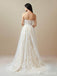Romantic Sweatheart Strapless Lace A-line Long Wedding Dresses,WD3071