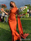 Elegant Orange One Shoulder Mermaid Long Prom Dress, Evening Dress, PD38111