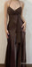 Sexy Chocolate V-neck Halter Mermaid Long Prom Dress, Evening Dress, PD38116