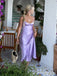 Elegant Purple Spaghetti Strap Mermaid Long Prom Dress with Slit, Evening Dress, PD38135