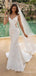 Romantic V-neck Mermaid Long Lace Wedding Dresses, WD3074