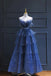 Sparkly Blue Strapless A-line Layered Tulle rom Dress, PD3663