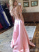 Elegant Soft Pink Halter Backless A-line Long Prom Dress,PD381773