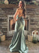 Elegant Olive Green V-neck  Mermaid Long Prom Dress, Evening Dress, PD381780