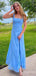 Elegant Blue Square A-line Long Prom Dress,PD381788