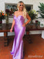 Elegant Purple Sweetheart Haltet Corset Mermaid Long Prom Dress,PD381797