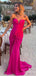 Elegant Hot Pink Sweetheart Strapless Mermaid Long Prom Dress with Front Twist,PD381825