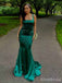 Elegant Emerald Green Square Mermaid Long Prom Dress,PD381826