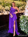 Gorgeous Purple One Shoulder Asymmetrical Long Prom Dress, Evening Dress, PD381848