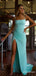 Elegant Sky Blue Backless Side Slit Long Mermaid Prom Dress, Evening Dress, PD381877
