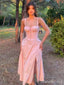 Balletcore Pink Sweetheart Side Slit A-line Long Prom Dress, Evening Dress, PD381900