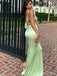Stunning Light Green Cowl Neck Backless Long Mermaid Prom Dress, Evening Dress, PD381908