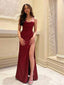 Elegant Sweetheart Red High Slit Long Prom Dress, Evening Dress, PD381916