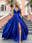 Elegant Halter A-line Split Side Long Prom Dress,PD37664