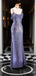 Elegant Purple Spaghetti Strap Off-the-Shoulder Long Mermaid Prom Dress with Slit, PD381960