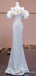 Sparkly Silver Sequins Off-the-Shoulder Strapless Long Mermaid Prom Dress, Evening Dress, PD381970