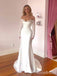 Elegant White V-neck Off-Shoulder Long Lace Sleeves Mermaid Long Wedding Dresses,WD3114