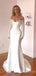 Elegant White V-neck Off-Shoulder Long Lace Sleeves Mermaid Long Wedding Dresses,WD3114