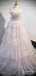 Sparkly Light Pink V-neck Off-the-Shoulder A-line Long Tiered Princess Ball Gown, PD381997