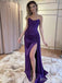 Stunning Purple V-neck Strapless Side-Slit Mermaid Long Prom Dress, Evning Gown, PD381998