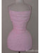 Elegant Pink Beadings Spaghetti Strap Tight Short Homecoming Dress, HD328009