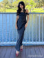 Elegant Black Off-the-Shoulder Strapless Long Mermaid Prom Dress, Evening Dress, PD382099