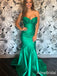 Elegant Green Strapless Long Mermaid Prom Dress with Striking Bow, Evening Dress, PD382113