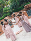 Elegant Pink Sweetheart Sleeveless A-line Long Bridesmaid Dress, PD3147