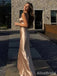 Elegant Champagne Gold Sweetheart Spaghetti Strap Backless Long Mermaid Prom Dress, Evening Dress, PD382129