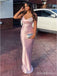 Elegant Pink V-neck Backless Mermaid Long Prom Dress, Evening Dress, PD382141