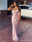 Elegant Pink V-neck Backless Mermaid Long Prom Dress, Evening Dress, PD382141