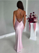 Stunning Pink Spaghetti Strap Backless Long Mermaid Prom Dress, Evening Dress, PD381940