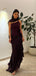 Elegant Dark Plum One-Shoulder  Long Mermaid Prom Dress, Evening Dress, PD382184