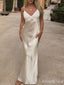 Elegant V-neck Spaghetti Strap Mermaid Ivory Long Prom Dress,Evening Dress,PD382187