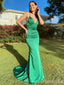Gorgeous Green V-neck Spaghetti Strap Mermaid Long Prom Dress,Evening Dress,PD382190