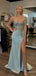 Gorgeous Light Turquoise Sweetheart Strapless Long Mermaid Prom Dress with Side Slit, Evening Dress, PD382195