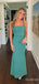 Elegant Green Spaghetti Strap Long Mermaid Prom Dress, Evening Dress, PD382214