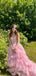 Glamorous  Corset Top Pink Tiered Tulle  Prom Dress with Lace Detailing, Graduation Dress, PD382239