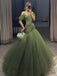 Elegant Off Shoulder Sleeveless A-line Long Layered Tulle Prom Ball Gown, PD3665