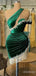 Elegant Green One Shoulder Short Homecoming Dress-Tight Mini Dress, HD3206