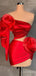 Stunning Red Strapless Short Mini Homecoming Dress with Striking Flowers, HD32674