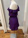 Elegant Purple One Shoulder Ruffles Short Homecoming Dress, HD32733