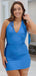 Simple V-neck Halter Backless A-line Short Homecoming Dress, HD32773
