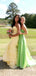 Elegant Strapless Yellow Ruffles Tiered Long Mermaid Prom Dress, Evening Dress PD382233