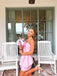 Elegant Pink Strapless Ruffles Short Homecoming Dress, HC382286