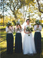 Elegant Lace Top Blue Skirt A-line Modest Bridesmaid Dress with Sleeves, AB4226