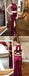 Burgundy Velvet Two Piece Open Back Sheath Prom Dresses,PD00335