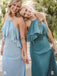 Chiffon Halter Backless Elegant Long Bridesmaid Dresses , AB4101