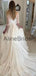 Romantic Chiffon Strapless A-line Layered Tulle Wedding Dresses with Train, AB1560